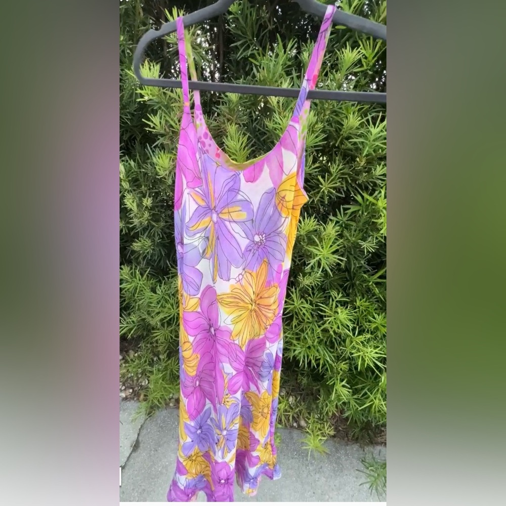 Reversible Multicolor Maxi Slip Dress / Size Small - Picture 5 of 10